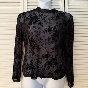 Elegant Black Floral Women's Top